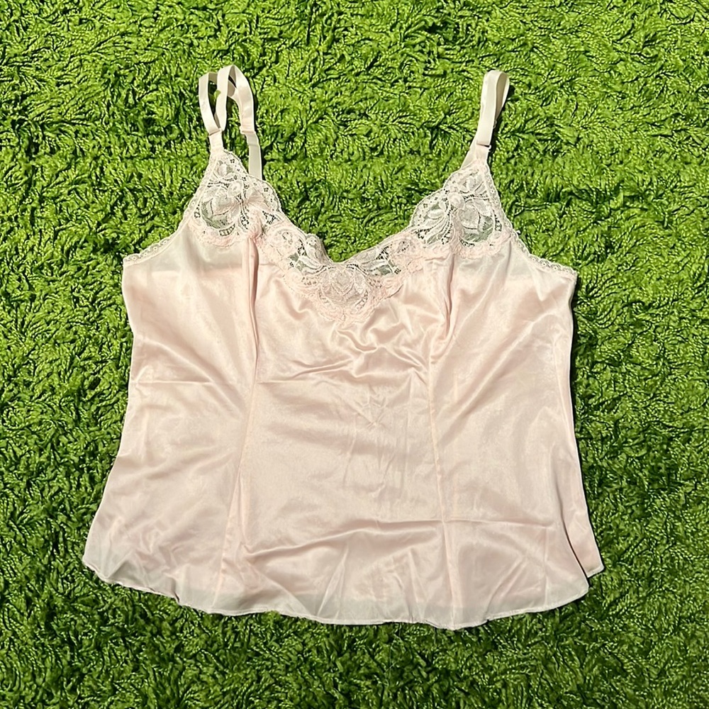 cute pink lace cami adjustable shoulder straps